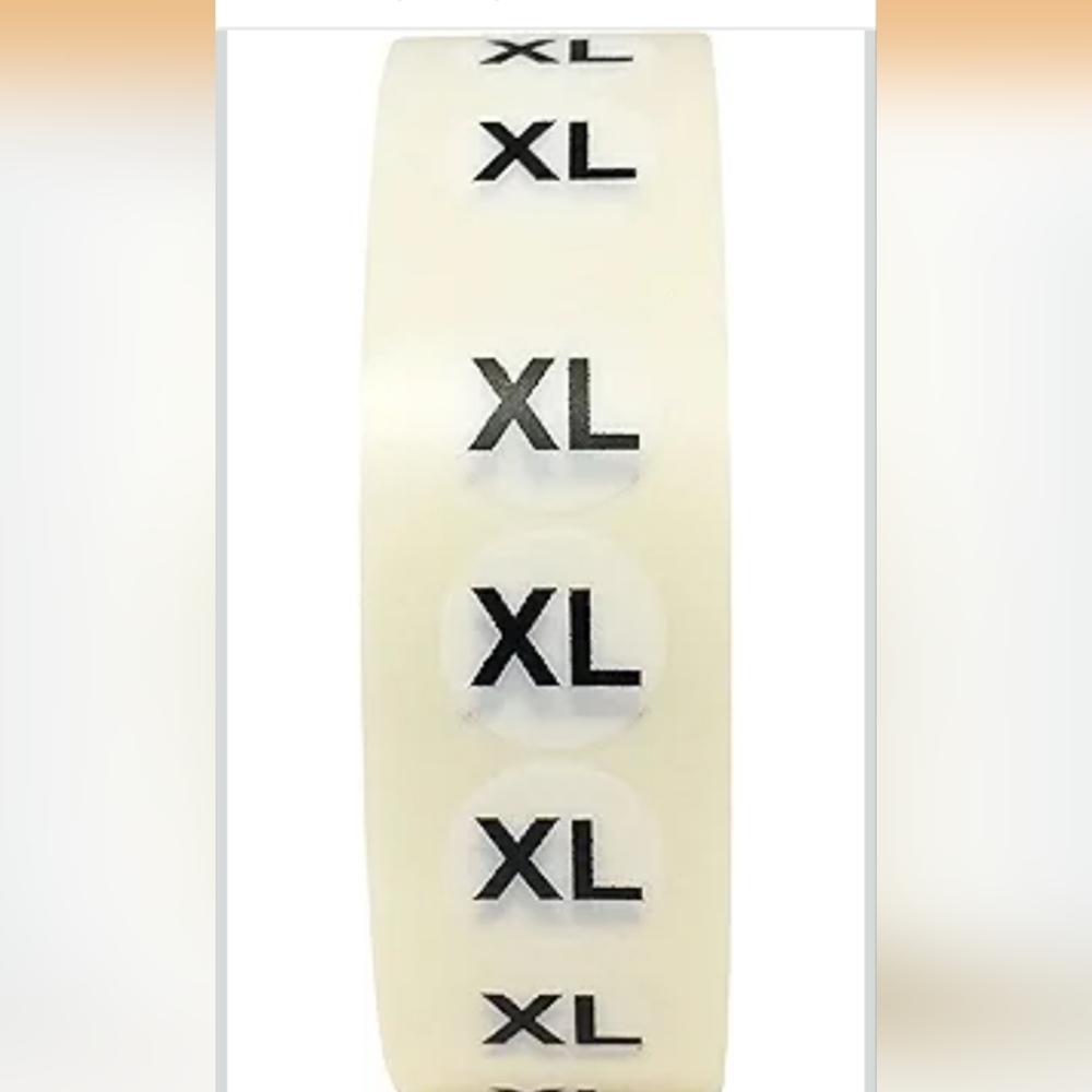 InStockLabels.com X-Large Clothing Labels – Clear Size Strip Stickers with Black